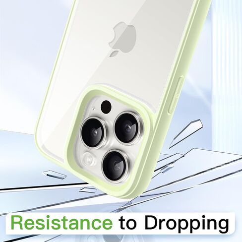 JETech Case for iPhone 15 Pro 6.1-Inch, Shockproof Phone Bumper Cover, Solid Color Matte TPU Frame, Anti-Scratch Clear Back (Natural Titanium) in Kuwait
