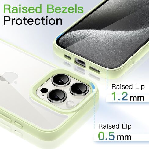 JETech Case for iPhone 15 Pro 6.1-Inch, Shockproof Phone Bumper Cover, Solid Color Matte TPU Frame, Anti-Scratch Clear Back (Natural Titanium) in Kuwait