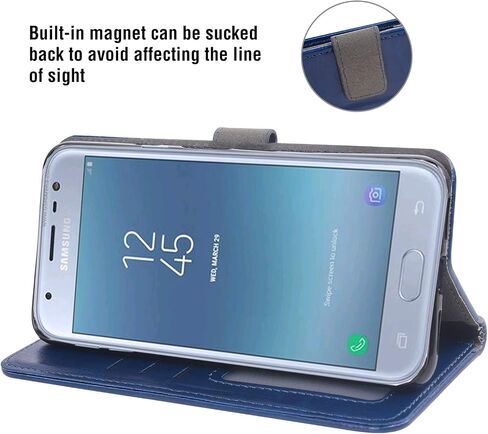 Asuwish Compatible with Samsung Galaxy J3 Orbit J 3 Star 2018 3J Achieve Wallet Case Tempered Glass Screen Protector Flip Card Holder Phone Cases for Glaxay J3V V 3rd Gen SM J337A J337V J337 Brown in Saudi Arabia