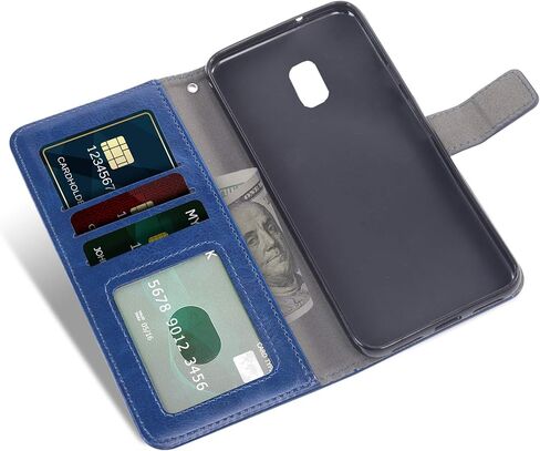 Asuwish Compatible with Samsung Galaxy J3 Orbit J 3 Star 2018 3J Achieve Wallet Case Tempered Glass Screen Protector Flip Card Holder Phone Cases for Glaxay J3V V 3rd Gen SM J337A J337V J337 Brown in Saudi Arabia