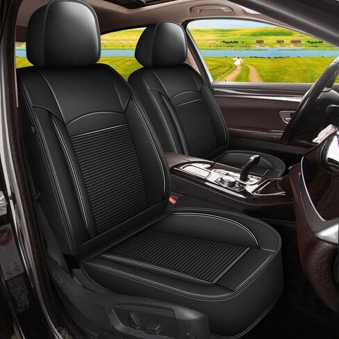 Front Seat Covers Fit for Toyota Camry 2012-2025 Faux Leather Automotive Seat Covers Breathable Waterproof Seat Cushions Compatible with Airbag (2 Seats,Black & Gray) in Kuwait