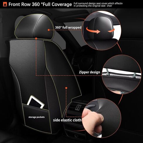 Front Seat Covers Fit for Toyota Camry 2012-2025 Faux Leather Automotive Seat Covers Breathable Waterproof Seat Cushions Compatible with Airbag (2 Seats,Black & Gray) in Kuwait