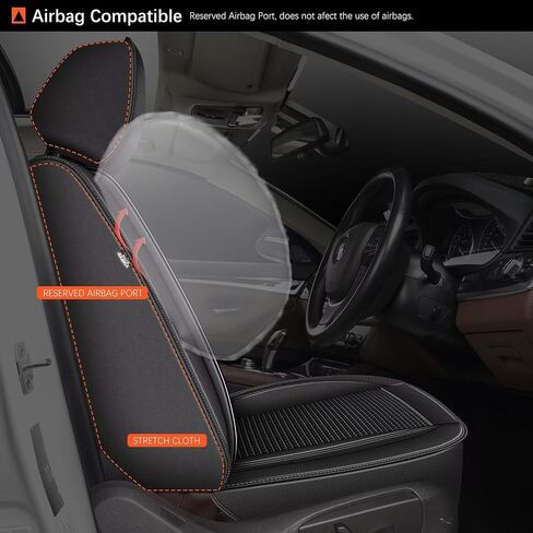 Front Seat Covers Fit for Toyota Camry 2012-2025 Faux Leather Automotive Seat Covers Breathable Waterproof Seat Cushions Compatible with Airbag (2 Seats,Black & Gray) in Kuwait