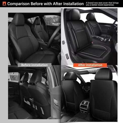 Front Seat Covers Fit for Toyota Camry 2012-2025 Faux Leather Automotive Seat Covers Breathable Waterproof Seat Cushions Compatible with Airbag (2 Seats,Black & Gray) in Kuwait