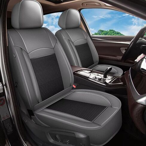 Front Seat Covers Fit for Toyota Camry 2012-2025 Faux Leather Automotive Seat Covers Breathable Waterproof Seat Cushions Compatible with Airbag (2 Seats,Black & Gray) in Kuwait