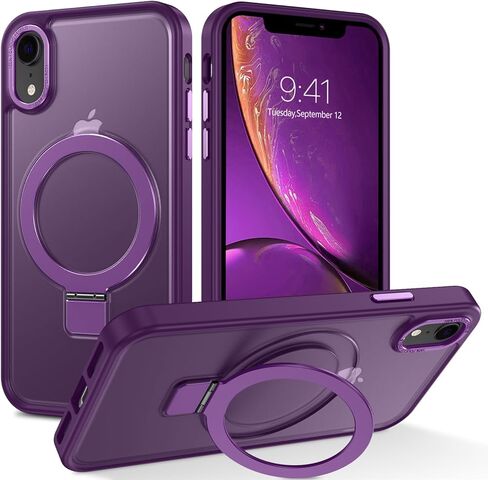 Duedue for iPhone XR Case Magnetic مع حامل الحلقة [متوافق مع Magsafe] ، غلاف واقٍ كامل للوقاية من الجسم. in Kuwait