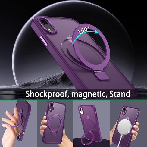 Duedue for iPhone XR Case Magnetic مع حامل الحلقة [متوافق مع Magsafe] ، غلاف واقٍ كامل للوقاية من الجسم. in Kuwait