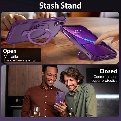 Duedue for iPhone XR Case Magnetic مع حامل الحلقة [متوافق مع Magsafe] ، غلاف واقٍ كامل للوقاية من الجسم. in Kuwait