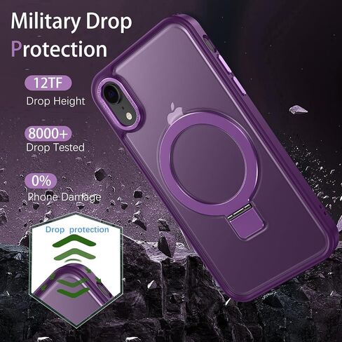 Duedue for iPhone XR Case Magnetic مع حامل الحلقة [متوافق مع Magsafe] ، غلاف واقٍ كامل للوقاية من الجسم. in Kuwait