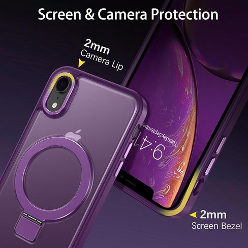 Duedue for iPhone XR Case Magnetic مع حامل الحلقة [متوافق مع Magsafe] ، غلاف واقٍ كامل للوقاية من الجسم. in Kuwait