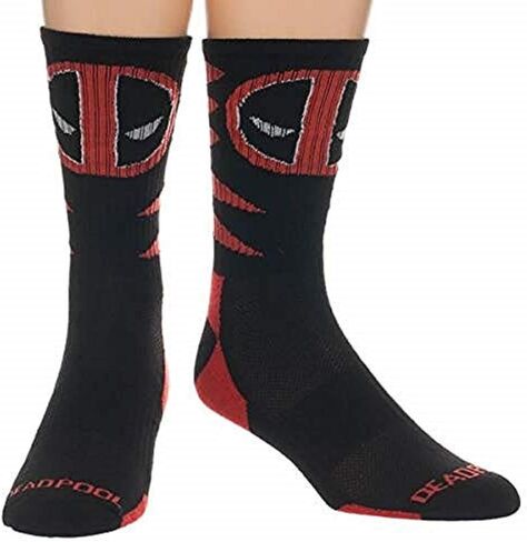 Marvel Deadpool Mens' Active Crew Socks (Sock Size: 10-13 - Shoe Size: 8-12) in Saudi Arabia