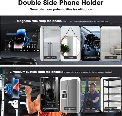 Electric Vacuum Magnetic Suction Car Phone Mount Strong Magnetic Phone Holder for Car,Suction for Car Kitchen Gym All Smooth Surface Compatible with iPhone & Android-Grey in Saudi Arabia
