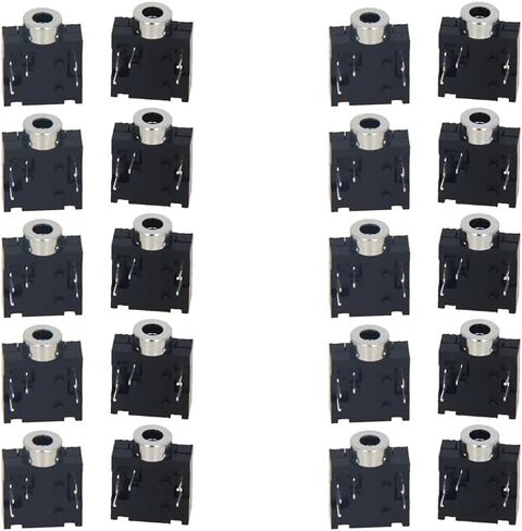 Heyiarbeit 15pcs 2.5mm PCB Panel Mount 3 Pin Female Audio Headphone Jack Socket Connector for Phones Audio Video Equipment Players PJ210 Black Tone in Kuwait