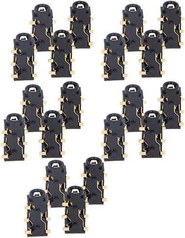 Heyiarbeit 15pcs 2.5mm PCB Panel Mount 3 Pin Female Audio Headphone Jack Socket Connector for Phones Audio Video Equipment Players PJ210 Black Tone in Kuwait