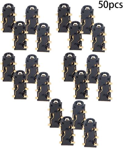 Heyiarbeit 15pcs 2.5mm PCB Panel Mount 3 Pin Female Audio Headphone Jack Socket Connector for Phones Audio Video Equipment Players PJ210 Black Tone in Kuwait