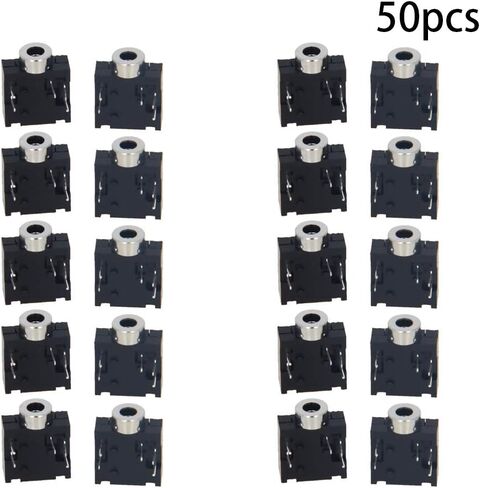 Heyiarbeit 15pcs 2.5mm PCB Panel Mount 3 Pin Female Audio Headphone Jack Socket Connector for Phones Audio Video Equipment Players PJ210 Black Tone in Kuwait