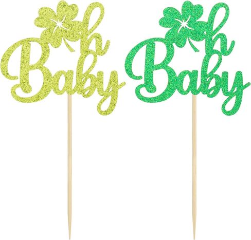 Gyufise 24Pcs Lucky One Cupcake Topper St. Patrick 1st Birthday Cupcake Decoration for Girls Lucky Charm Bday Decor Shamrocks theme Irish Day Baby Shower 1s Anniversary Supplies in Saudi Arabia