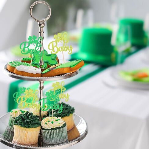 Gyufise 24Pcs Lucky One Cupcake Topper St. Patrick 1st Birthday Cupcake Decoration for Girls Lucky Charm Bday Decor Shamrocks theme Irish Day Baby Shower 1s Anniversary Supplies in Saudi Arabia