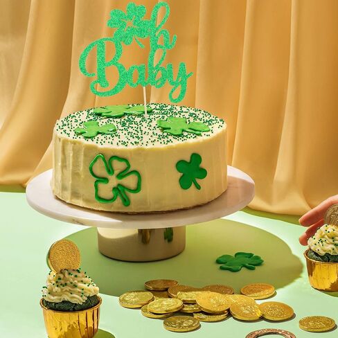Gyufise 24pcs Lucky One Cupcake Topper St. Patrick 1st Birthday Cupcake Decoration for Girls Lucky Charm Bday Decor in Kuwait