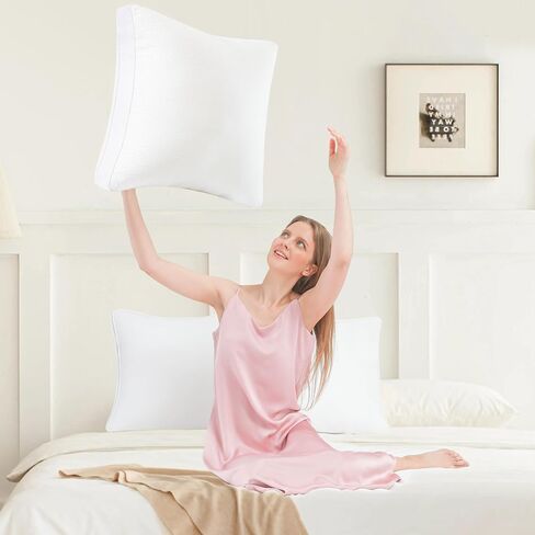 18x18 Pillows Inserts Set of 2 with Cooling Side Mesh, Solid Supportive Decorative Pillow Inserts for Couch, Sofa or Bed with Premium Down Alternative Filled in Saudi Arabia
