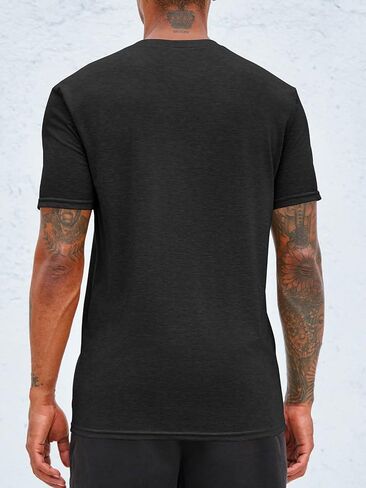 Aoysky Men Short/Long Sleeve T-Shirt Casual Solid Color Button-up Henley Shirt V Neck Tee Tops in Kuwait