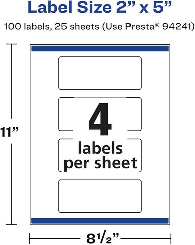 Avery Glossy Clear Rectangle Labels with Sure Feed, 2" x 5", 40 Glossy Clear Labels, Print-to-The-Edge, Laser/Inkjet Printable Labels in Saudi Arabia