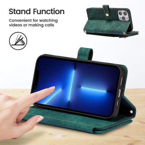 ZcDaye Case for iPhone 15 Pro Max ، iPhone 15 Pro Max Wallet Phone Case with Crossbody Phone Lanyard ، غطاء جلدي مميز لـ iPhone 15 Pro Max 6.7 Inch - Rose Gold in Kuwait