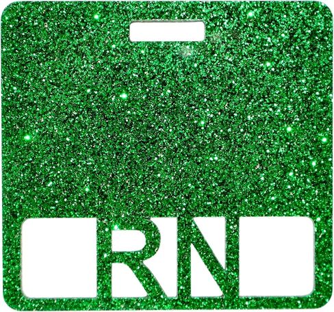 Glitter Registered Nurse RN Badge Buddy, Square ID Card Tag, 3.375 x 3.15 inches, Medical Worker Badge Hodler Multiple Colors Available (Pink Glitter) in Kuwait