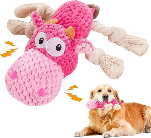 ألعاب Dog Squeak ، حبل للكلاب الكبيرة والمضغات العدوانية المتوسطة ، لعبة الكلاب التفاعلية ، غير قابلة للتدمير لإبقائهم مشغولون أفضل هدية عيد ميلاد (فرس النهر) in Kuwait