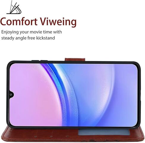 Case for Galaxy A15 5G Case, Samsung A15 5G SM-A156U Wallet Case with Tempered Glass Screen Protector, Flower Leather Flip Credit Card Holder Stand Phone Cover for Samsung Galaxy A15 5G Red in Saudi Arabia