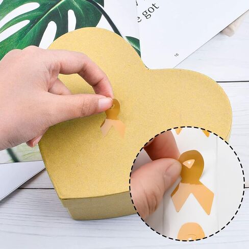WANDIC 0.75 * 1.28'' Gold Ribbon Awareness Sticker, 500 PCS Ribbon-Shaped Label Roll for Bone, Childhood, and Bladder Cancer Awareness in Kuwait