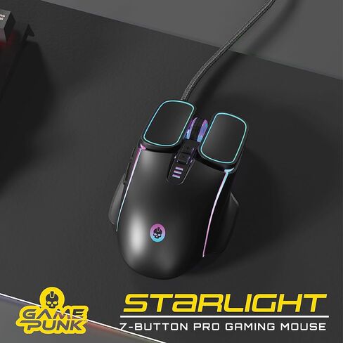 Pro Series Optical Wired Gaming Mouse - RGB Lighting, 7 Mappable Buttons, 3600 DPI - Compatible with PC, Laptop, PS5, Xbox in Saudi Arabia