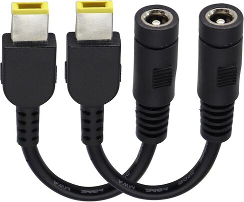 DC4530 to TiP 11mm * 4.5mm Power Adapter Cable DC4.5 x 3.0mm Female to Rectangle TiP 11mm * 4.5mm Male Power Connector Cable Cord for Le-no-vo/H-P/De-ll[17CM/7inch/2pack-4530] in Kuwait