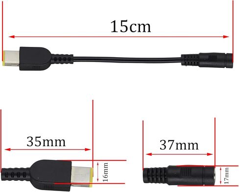 DC4530 to TiP 11mm * 4.5mm Power Adapter Cable DC4.5 x 3.0mm Female to Rectangle TiP 11mm * 4.5mm Male Power Connector Cable Cord for Le-no-vo/H-P/De-ll[17CM/7inch/2pack-4530] in Kuwait