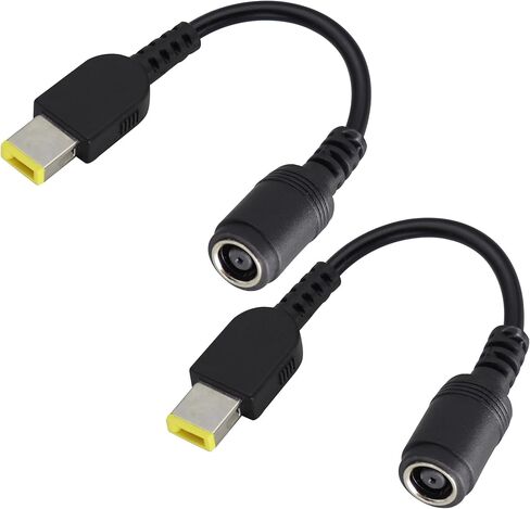 DC4530 to TiP 11mm * 4.5mm Power Adapter Cable DC4.5 x 3.0mm Female to Rectangle TiP 11mm * 4.5mm Male Power Connector Cable Cord for Le-no-vo/H-P/De-ll[17CM/7inch/2pack-4530] in Kuwait