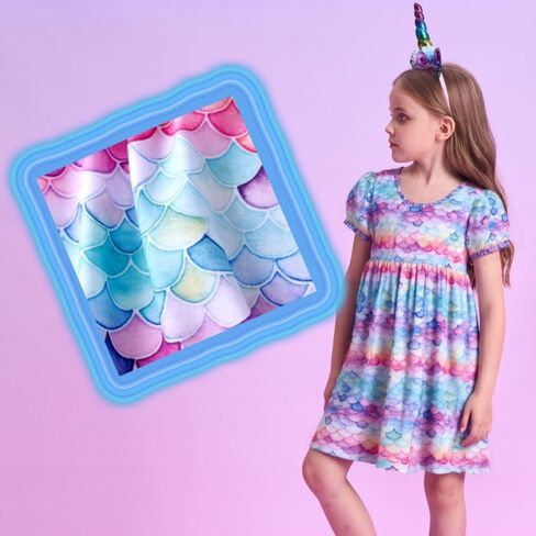 VIKITA 2020 Toddler Girls Summer Dresses Short Sleeve Outfit 3-8 Years in Kuwait