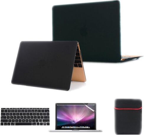 Se7enline Compatible with MacBook 12 inch Case Model A1534/A1931 2015/2016/2017/2018/2019 Version Laptop Hard Shell Protective Case&Sleeve Bag&Keyboard Cover Skin&Screen Protector,Red in Kuwait