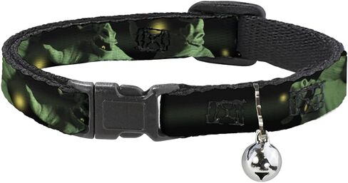 Buckle-Down Breakaway Cat Collar - Oogie Boogie 4-Poses Black/Yellow/Green - 1/2" Wide - Fits 8-12" Neck - Medium in Kuwait