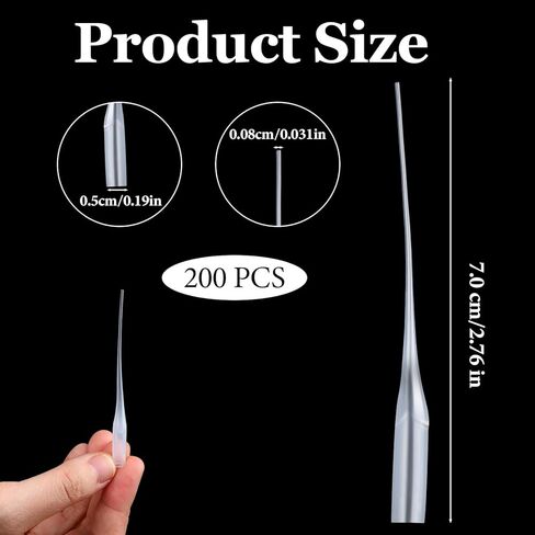 Cobee 200 Pcs Micro Glue Tips, Plastic CA Glue Head Extender, Precision Applicator for Arts & Crafts, Lab Dispensing, Adhesive Dispensers (7CM) in Saudi Arabia