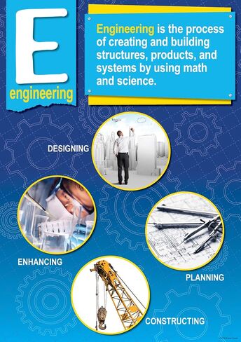 Barker Creek Poster Set of 9, STEM/STEAM with 21st Century 4-C Skills, 9 Posters Illustrating Key Components of a STEM/STEAM Education Plus Essential 4-C Skills, 13-3/8" x 19" (1889) in Saudi Arabia