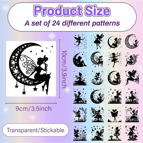 CREATCABIN 24Pcs Christmas Decals Silhouettes Mason Jar Decor Snowman Tree Flower Laser Silhouette Cutouts for Jars Wall Window Scrapbook Decoration Supplies DIY Crafts Black 3.9x3.5Inch(No Sticker) in Saudi Arabia