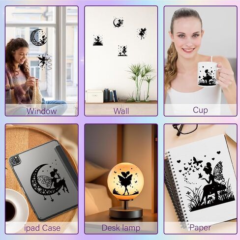 CREATCABIN 24Pcs Christmas Decals Silhouettes Mason Jar Decor Snowman Tree Flower Laser Silhouette Cutouts for Jars Wall Window Scrapbook Decoration Supplies DIY Crafts Black 3.9x3.5Inch(No Sticker) in Saudi Arabia