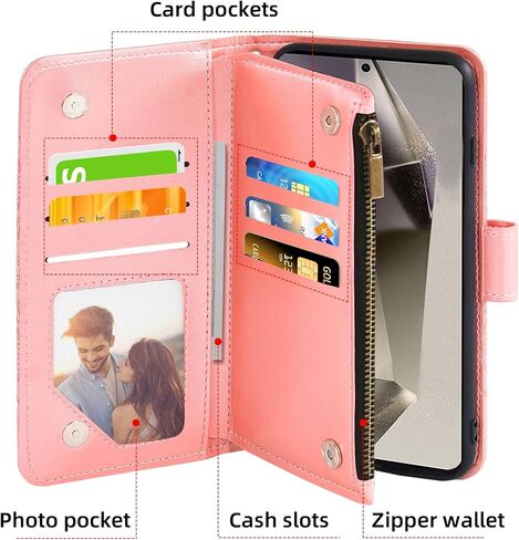 Asuwish Phone Case for Samsung Galaxy S24 Ultra 5G Wallet Cover with Tempered Glass Screen Protector and Flower Flip Credit Card Holder Stand Cell Accessories S24Ultra 24S S 24 24Ultra Women Men Green in Kuwait