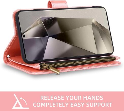 Asuwish Phone Case for Samsung Galaxy S24 Ultra 5G Wallet Cover with Tempered Glass Screen Protector and Flower Flip Credit Card Holder Stand Cell Accessories S24Ultra 24S S 24 24Ultra Women Men Green in Kuwait