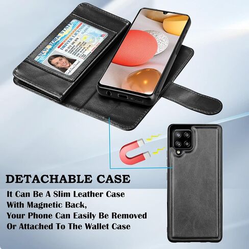 Galaxy A42 5G Case, Galaxy A42 5G Wallet Case, Takfox PU Leather ID Credit Card Holder Slots Folio Flip Cover Magnetic Detachable Hard Phone Case [Kickstand] & Lanyard for Samsung A42 5G-Rose Gold in Saudi Arabia