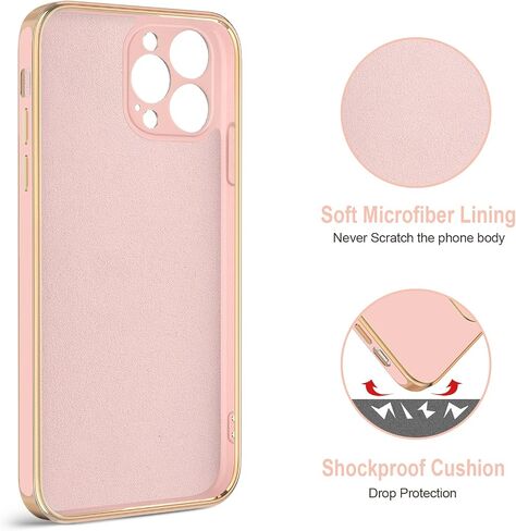 Hython Case for iPhone 12 Pro Case with Ring Stand [360° Rotatable Ring Holder Magnetic Kickstand] Luxury Plating Rose Gold Soft TPU Bumper Shockproof Protective Phone Cases Cover Women Girls, Black in Kuwait