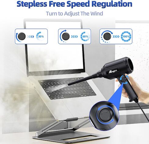 منفضة هواء مضغوطة من ATEngeus، منفضة هواء كهربائية متعددة الاستخدام لتنظيف لوحة مفاتيح الكمبيوتر، الغبار، الشعر، سرعتان، منفاخ هواء 40000 دورة في الدقيقة ومضخة هواء، منفضة قابلة لإعادة الاستخدام تحل محل علب الهواء المضغوط... in Kuwait