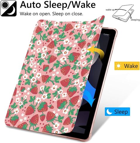 JOYLAND Cute Pink Bow Pattern Case for iPad 9th/8th/7th Generation 10.2 Inch (2021/2020/2019 Release), Pencil Holder & Clear Transparent Soft TPU Back & Trifold Smart Pad Black Cover in Kuwait