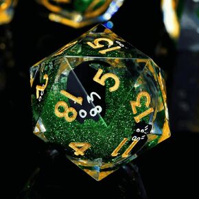 سائل Cat Cat dnd dice set 7pcs مع مربع- حافة حادة لطيفة الراتنجات الراتينج النمط النمط النمط و Dragons Dice for D&D ، ألعاب لعب الأدوار ، RPG ، MTG ، ألعاب الطاولة D20 D12 D10 D8 D6 D4 (أخضر)