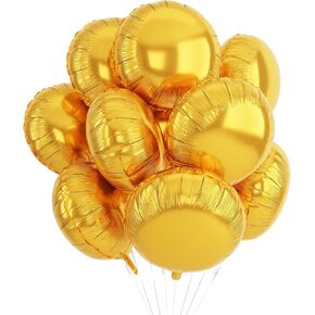 20PCS 18 Inch Round Foil Balloon, Retro Light Pink Cream White Round Shaped Balloons, Giant Round Aluminum Balloon For Birthday Party Wedding Baby Shower Bachelorette Celebration Anniversary Decor